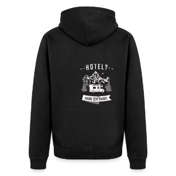 Wohnmobil Camping Zubehör - Unisex Premium Bio Zip Hoodie - Schwarz - Hinten - Nico (187cm)