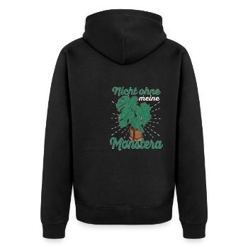 Kleingarten anfänger Nicht ohne meine Monstera - Unisex Premium Bio Zip Hoodie - Schwarz - Hinten - Nico (187cm)