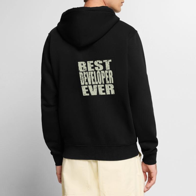 Best Developer ever Developer Gift Unisex Premium Organic Zip Hoodie