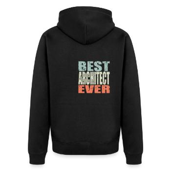 Best Architect ever Architect Gift - Unisex Premium Organic Zip Hoodie - black - Back - Nico (187cm)