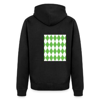 Rhombus White Green Costume Halloween Suit - Veste à capuche bio Premium Unisexe - noir - Dos - Nico (187cm)
