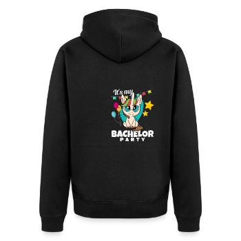 Bachelorette Funny Unicorn Pour Femmes C’est Ma Bache - Veste à capuche bio Premium Unisexe - noir - Dos - Nico (187cm)