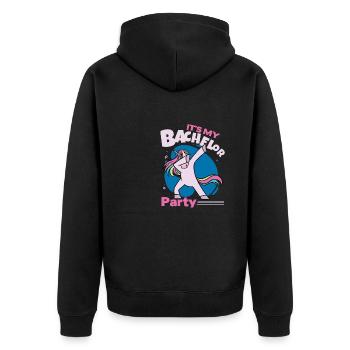 It's My Bachelor Party For Men Naughty Funny Groom - Unisex Premium Bio Zip Hoodie - Schwarz - Hinten - Nico (187cm)