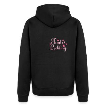 Tantes Liebling. Nichte Neffe Baby Tanten - Unisex Premium Bio Zip Hoodie - Schwarz - Hinten - Nico (187cm)