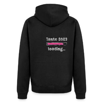 Tante 2023 loading Nichte Neffe Baby Tanten - Unisex Premium Bio Zip Hoodie - Schwarz - Hinten - Nico (187cm)