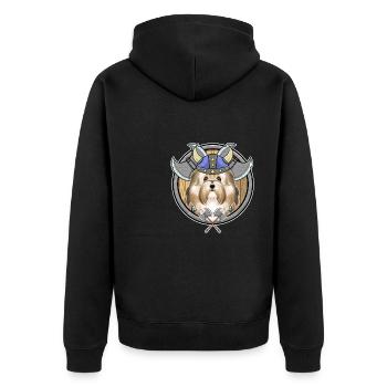 Havanese I Valhalla I Viking - Unisex Premium Bio Zip Hoodie - Schwarz - Hinten - Nico (187cm)