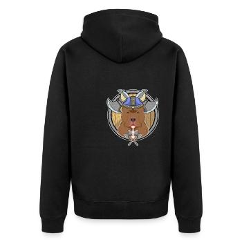 Pitbull I Valhalla I Viking - Unisex Premium Organic Zip Hoodie - black - Back - Nico (187cm)