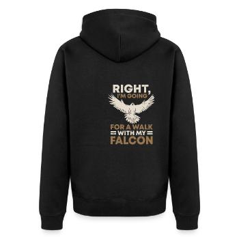 Bird of Prey funny falconer saying hunting design - Unisex Premium Organic Zip Hoodie - black - Back - Nico (187cm)