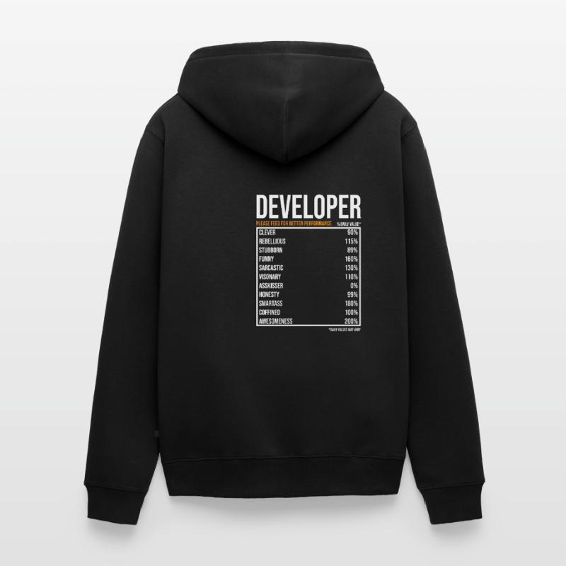 Developer Software Developer Computer Scientist Coder Unisex Premium Organic Zip Hoodie