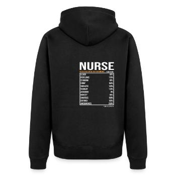 Nurse Daily Funny - Unisex Premium Organic Zip Hoodie - black - Back - Nico (187cm)