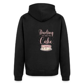 Kuchen Backen Bäcker Konditor - Unisex Premium Bio Zip Hoodie - Schwarz - Hinten - Nico (187cm)