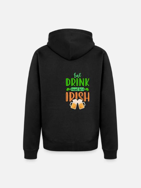 Irish St. Patrick's day - Unisex Premium Organic Zip Hoodie - black