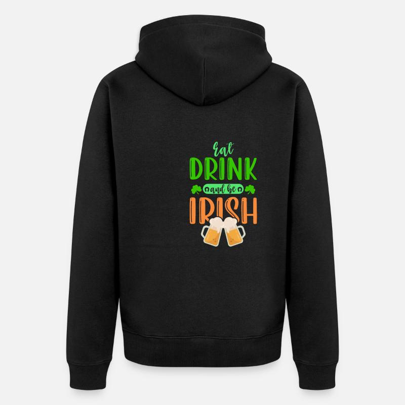 Irisch St. Patricks day - Unisex Premium Bio Zip Hoodie - Schwarz