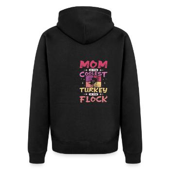 Mom of the coolest turkey in the flock - Unisex Premium Organic Zip Hoodie - black - Back - Nico (187cm)
