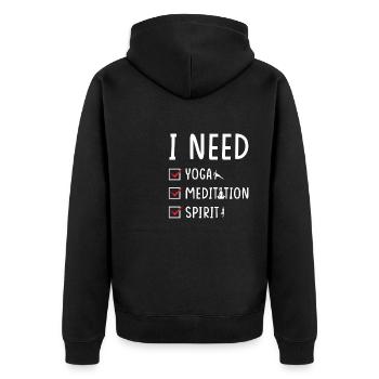 de méditation de yoga - Veste à capuche bio Premium Unisexe - noir - Dos - Nico (187cm)
