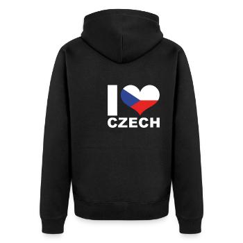 J’aime République tchèque Heart Flag République tchèque - Veste à capuche bio Premium Unisexe - noir - Dos - Nico (187cm)