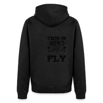 Voici comment je pilote monster truck - Veste à capuche bio Premium Unisexe - noir - Dos - Nico (187cm)