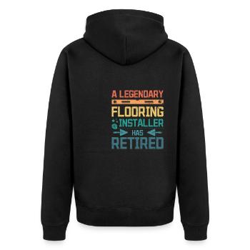 A legendary flooring installer has retired - Unisex Premium Organic Zip Hoodie - black - Back - Nico (187cm)