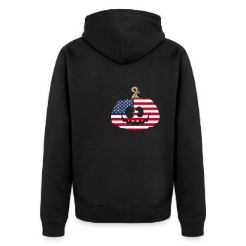Hongrie Halloween Citrouille - Veste à capuche bio Premium Unisexe - noir - Dos - Nico (187cm)