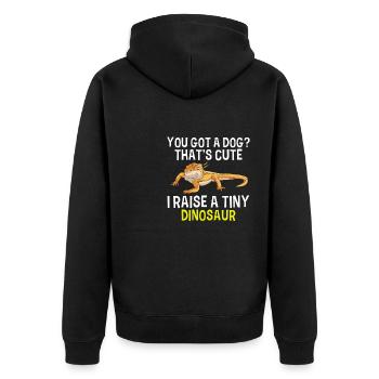 Bärtiger Drachenreptile Echsengärte Winziger - Unisex Premium Bio Zip Hoodie - Schwarz - Hinten - Nico (187cm)