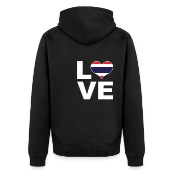 J’aime le drapeau du cœur de la Thaïlande - Veste à capuche bio Premium Unisexe - noir - Dos - Nico (187cm)
