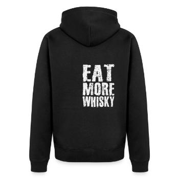 Eat more whisky - Unisex Premium Organic Zip Hoodie - black - Back - Nico (187cm)