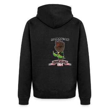 Fille jamaïcaine incassable I Héritage jamaïcain I - Veste à capuche bio Premium Unisexe - noir - Dos - Nico (187cm)