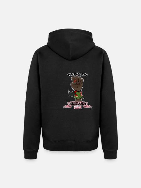 Kenyan Girl Unbreakable I Kenyan Heritage I Kenya - Unisex Premium Bio Zip Hoodie - Schwarz