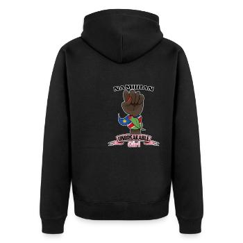 Namibian Girl Unbreakable I Namibian Heritage I - Unisex Premium Organic Zip Hoodie - black - Back - Nico (187cm)