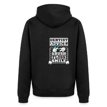 Conseils du dentiste brosse à fil dentaire sourire - Veste à capuche bio Premium Unisexe - noir - Dos - Nico (187cm)