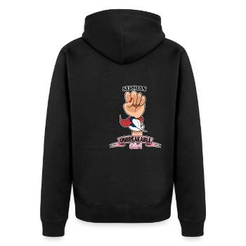 Fille serbe incassable I Héritage serbe I - Veste à capuche bio Premium Unisexe - noir - Dos - Nico (187cm)