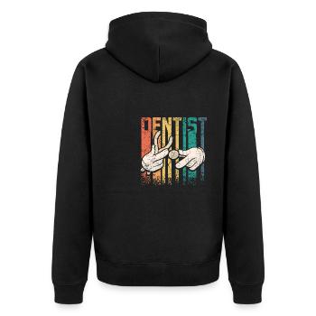 Dentiste Rétro Vintage - Veste à capuche bio Premium Unisexe - noir - Dos - Nico (187cm)