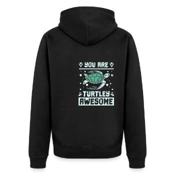 Vous êtes tortue génial - Veste à capuche bio Premium Unisexe - noir - Dos - Nico (187cm)