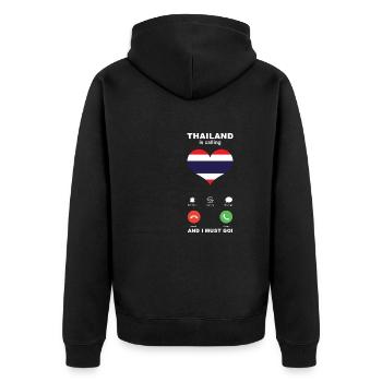 La Thaïlande appelle Thailand Heart Souvenir - Veste à capuche bio Premium Unisexe - noir - Dos - Nico (187cm)