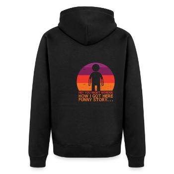 Lustige Erholung Gebrochener Arm Wird Bald Gut - Unisex Premium Bio Zip Hoodie - Schwarz - Hinten - Nico (187cm)