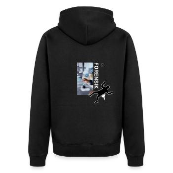 Spurensicherung - Kripo Polizei Kriminaltechnik - Unisex Premium Bio Zip Hoodie - Schwarz - Hinten - Nico (187cm)
