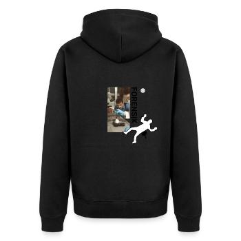 Spurensicherung - Kripo Polizei Kriminaltechnik - Unisex Premium Bio Zip Hoodie - Schwarz - Hinten - Nico (187cm)