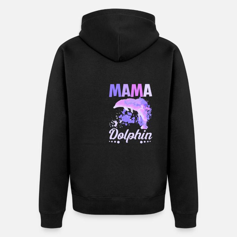 Maman Mère Maman Dauphin - Veste à capuche bio Premium Unisexe - noir