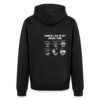 Schneckenhaus Lifestyle Schneckensammler & Sammlun - Unisex Premium Bio Zip Hoodie - Schwarz - Hinten - Nico (187cm)