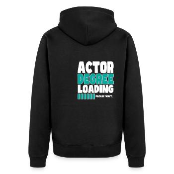 Actor invites training - Unisex Premium Organic Zip Hoodie - black - Back - Nico (187cm)