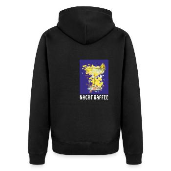 COCKTAIL NACHT KAFFEE - Unisex Premium Bio Zip Hoodie - Schwarz - Hinten - Nico (187cm)