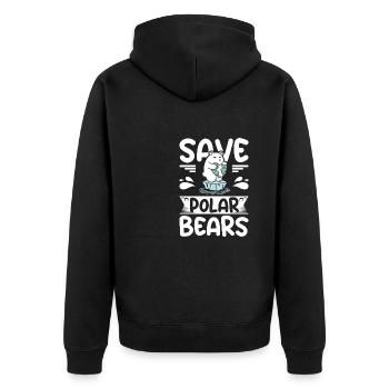 Save polar bears - Unisex Premium Organic Zip Hoodie - black - Back - Nico (187cm)