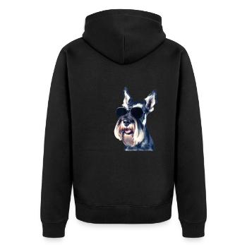 Miniature Schnauzer - Veste à capuche bio Premium Unisexe - noir - Dos - Nico (187cm)
