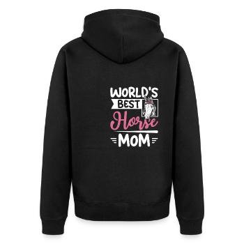 World's best horse mom - Unisex Premium Bio Zip Hoodie - Schwarz - Hinten - Nico (187cm)