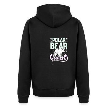Polar bear queen - Unisex Premium Bio Zip Hoodie - Schwarz - Hinten - Nico (187cm)