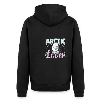 Polar bears Arctic lover - Unisex Premium Organic Zip Hoodie - black - Back - Nico (187cm)