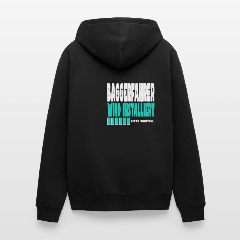Baggerfahrer wird installiert Unisex Premium Bio Zip Hoodie