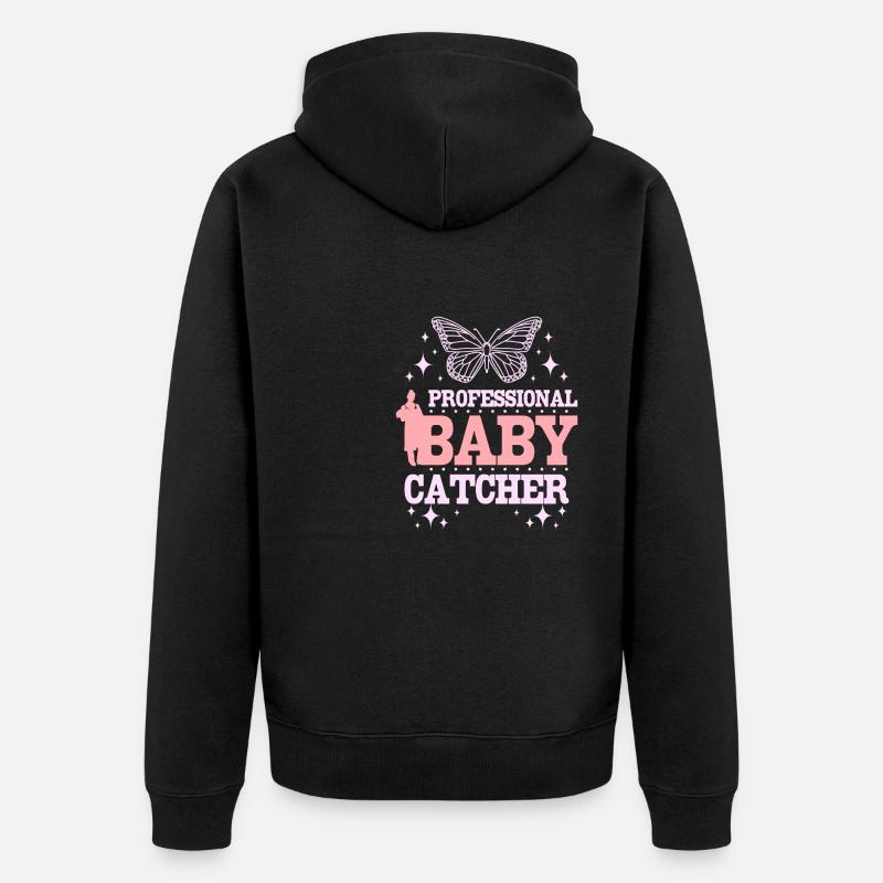 Attrape-bébé professionnel - Veste à capuche bio Premium Unisexe - noir