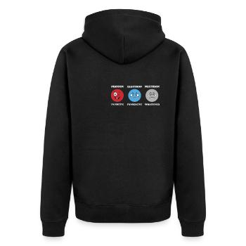 Protonelektronen -Neutron -Witze Science Physics - Unisex Premium Bio Zip Hoodie - Schwarz - Hinten - Nico (187cm)