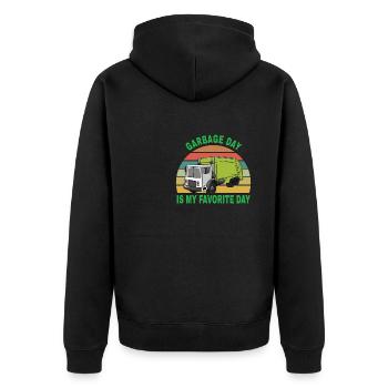 Garbage Day is My Favorite Day -Recycle -Planet - Unisex Premium Organic Zip Hoodie - black - Back - Nico (187cm)